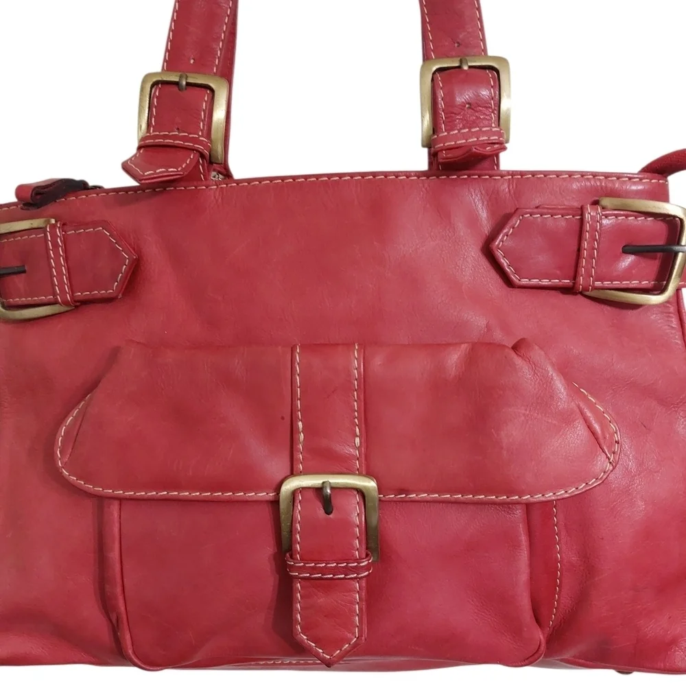 👜 Sophia Visconti Red Leather Shoulder Bag
